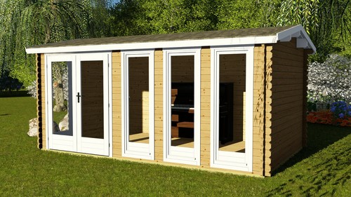 Log cabin 8mx3m - log, 4.8mx3m