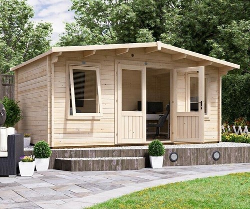 Garden log cabin 3m man - log,