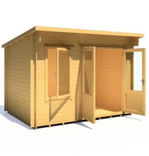 Log cabin office - log,