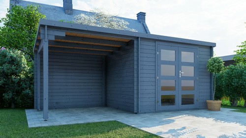 Log cabin with - cabin, porch