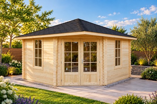 Corner log cabin - log, gerda