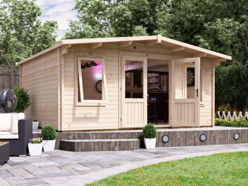 Garden log cabin man cave - log,